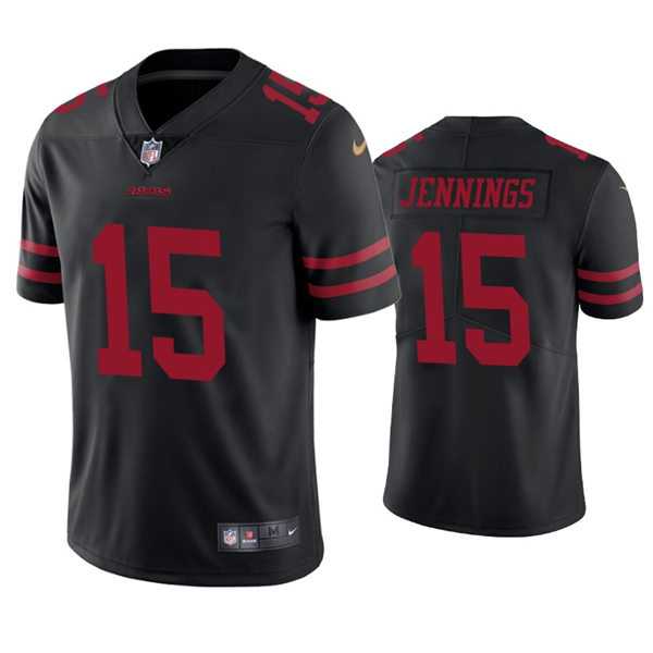 Men & Women & Youth San Francisco 49ers #15 Jauan Jennings Nike Black Alternate Vapor Limited Player Jersey